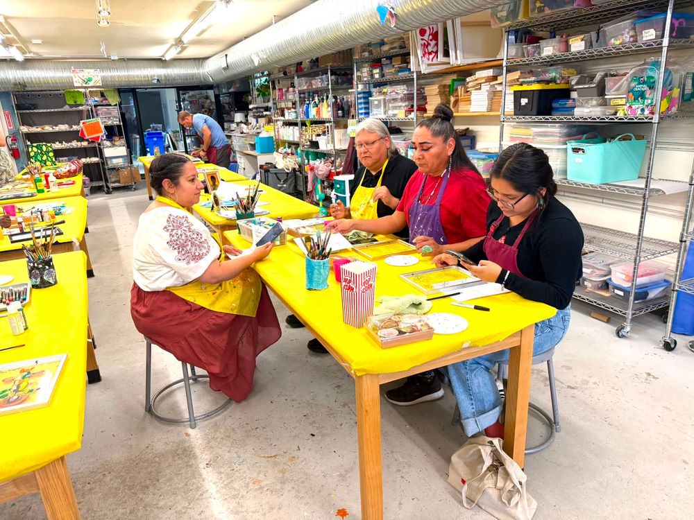 Artists at work in the studio